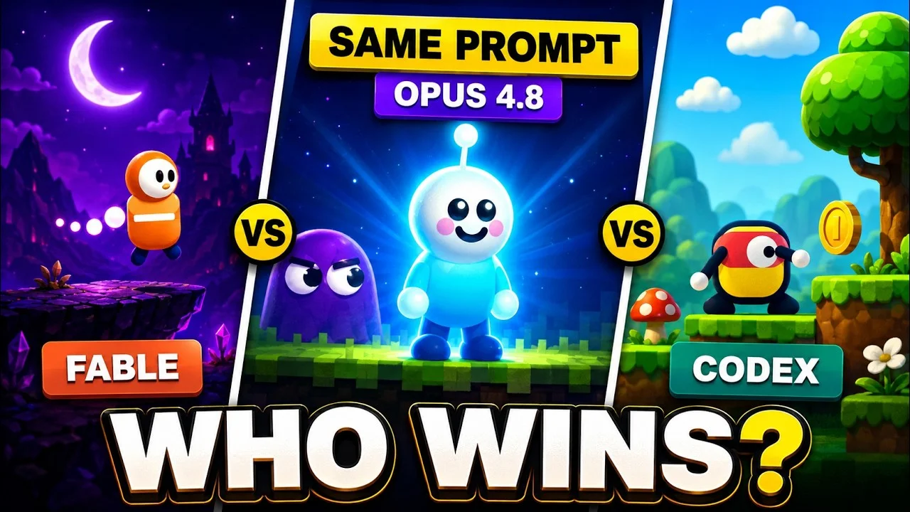 Claude Fable 5 vs Opus 4.8 vs GPT-5.5 Codex: Who Builds the Best Game?