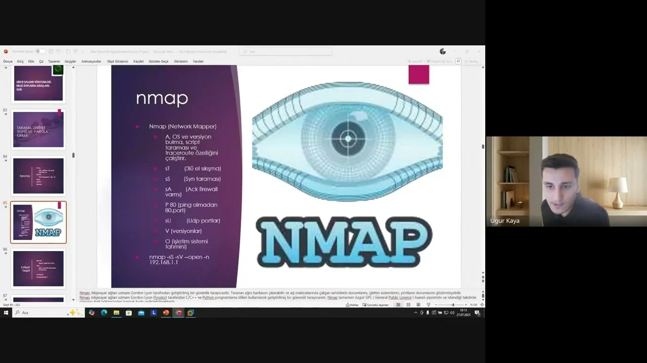 Sızma Testi Ağ & Sistem Uygulamaları Canlı Ders #4: MMAP ve Port Tarama Araçları