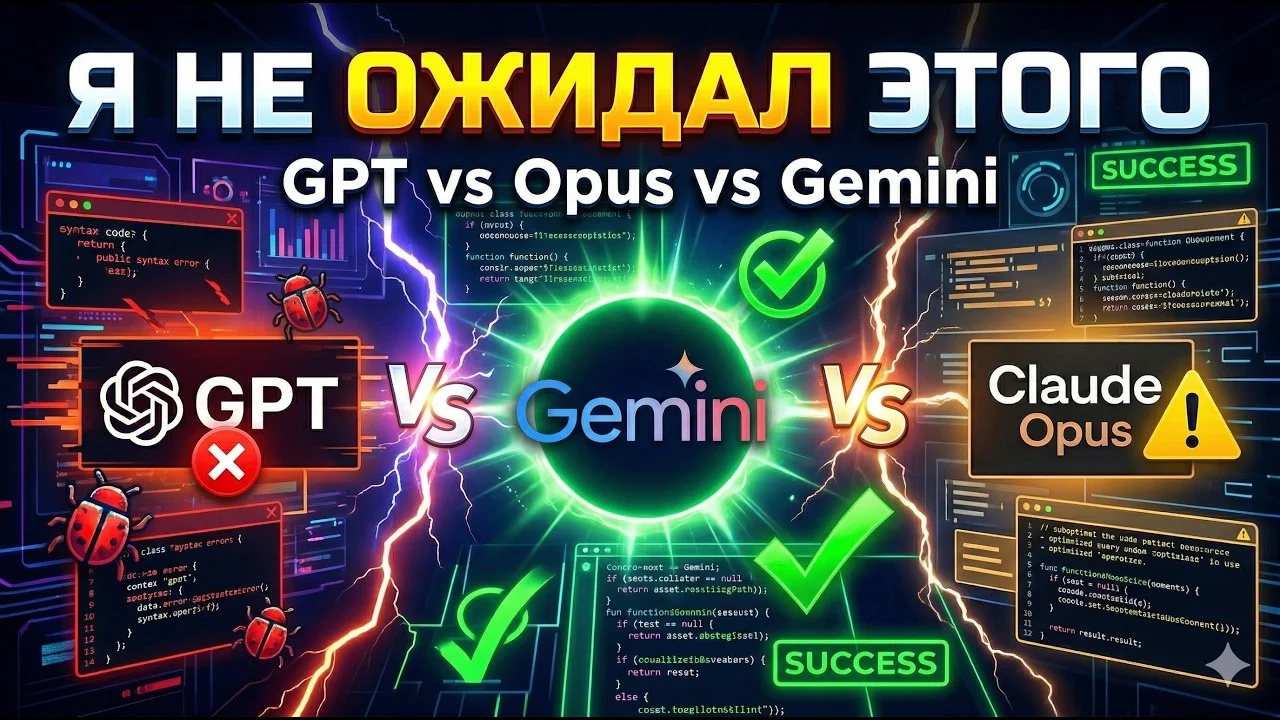 Какая LLM лучше кодит? GPT, Opus или Gemini — неожиданный итог. Разработка с subagents