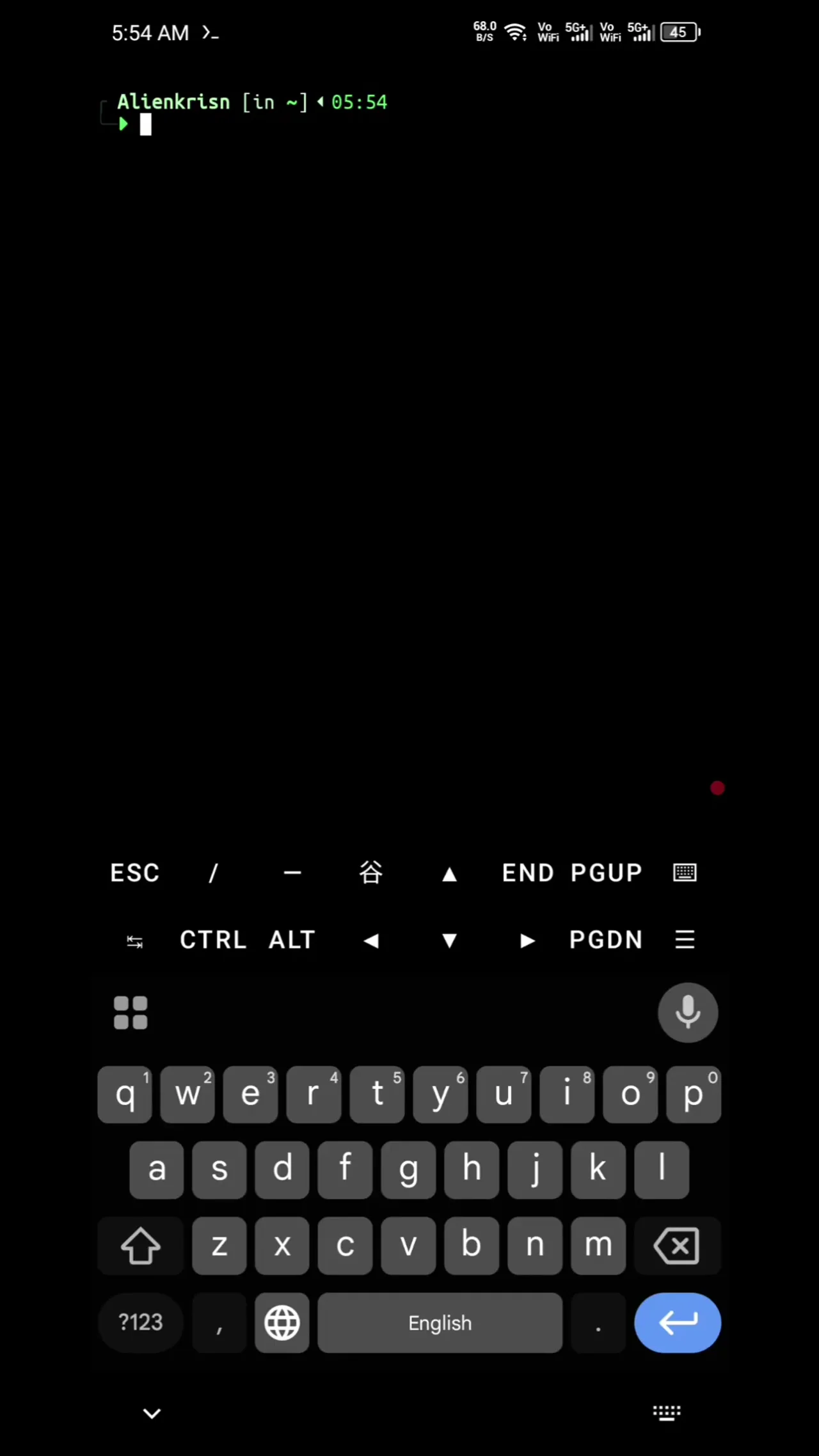Screenshot of the Termux terminal. The command prompt shows the user 'Alien_krishn' and the current directory. The text suggests navigating into a specific project directory using a path starting with '$PREFIX/lib/node_modules'.